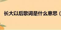 長大以后歌詞是什么意思(長大以后歌詞)