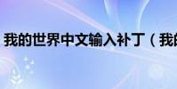我的世界中文輸入補丁(我的世界中文輸入)