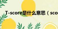 T-score是什么意思(score是什么意思)