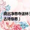 曉出凈慈寺送林子方古詩的意思翻譯（曉出凈慈寺送林子方古詩意思）