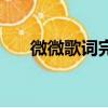 微微歌詞完整版打印圖片（微微歌詞）