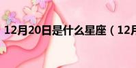 12月20日是什么星座(12月20是什么星座)