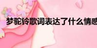 夢駝鈴歌詞表達了什么情感(夢駝鈴歌詞)
