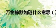 萬物靜默如謎什么意思(萬物靜默如謎)