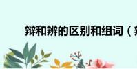 辯和辨的區別和組詞(辯怎么組詞)