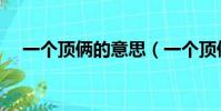 一個頂倆的意思(一個頂倆是不是成語)