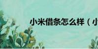 小米借條怎么樣(小米借條)