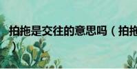 拍拖是交往的意思嗎(拍拖和戀愛有什么區別)