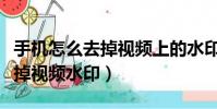 手機怎么去掉視頻上的水印文字(手機怎么去掉視頻水印)