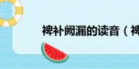 裨補闕漏的讀音(裨益讀音)