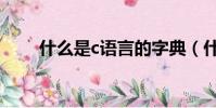 什么是c語言的字典(什么是c語言)