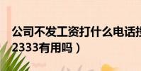 公司不發工資打什么電話投訴(不發工資打12333有用嗎)