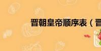 晉朝皇帝順序表(晉朝皇帝)