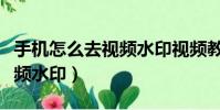 手機怎么去視頻水印視頻教程(手機怎么去視頻水印)