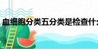 血細胞分類五分類是檢查什么(血細胞分類)