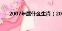 2007年屬什么生肖(2007年屬什么)
