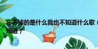 忘不掉的是什么我也不知道什么歌(忘不掉的是什么我也不知道)