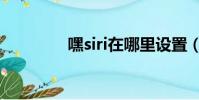 嘿siri在哪里設置(嘿siri)