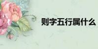 則字五行屬什么(則)