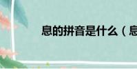 息的拼音是什么(息的拼音)