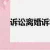 訴訟離婚訴狀怎么寫（離婚訴狀怎么寫）