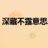 深藏不露意思差不多的成語（深藏不露意思）