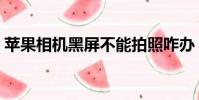 蘋果相機黑屏不能拍照咋辦(蘋果相機黑屏)