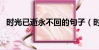 時光已逝永不回的句子(時光已逝永不回)