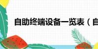 自助終端設備一覽表(自助終端設備)