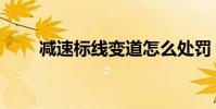 減速標線變道怎么處罰(減速標線)