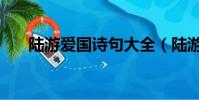 陸游愛國詩句大全(陸游的愛國詩句)