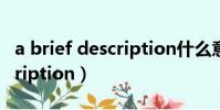 a brief description什么意思(a brief description)