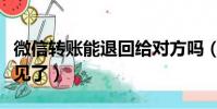 微信轉賬能退回給對方嗎(微信轉賬退回錢不見了)