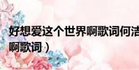 好想愛這個世界啊歌詞何潔(好想愛這個世界啊歌詞)