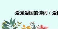 愛黨愛國的詩詞(愛國的詩詞)
