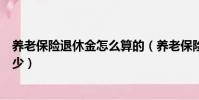 養老保險退休金怎么算的(養老保險怎么算的退休后能拿多少)