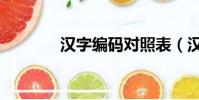 漢字編碼對照表(漢字編碼)