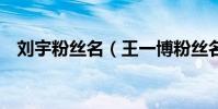 劉宇粉絲名(王一博粉絲名 應援色 口號)