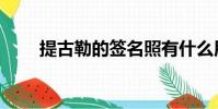 提古勒的簽名照有什么用(提古勒)
