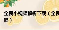 全民小視頻解析下載(全民小視頻賺錢是真的嗎)