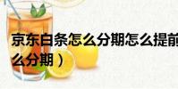 京東白條怎么分期怎么提前還款(京東白條怎么分期)