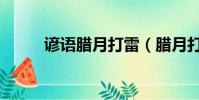諺語臘月打雷(臘月打雷的說法)