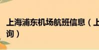 上海浦東機場航班信息(上海浦東機場航班查詢)