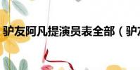驢友阿凡提演員表全部(驢友阿凡提演員表)
