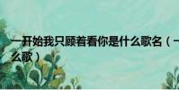 一開始我只顧著看你是什么歌名(一開始我只顧著看你是什么歌)