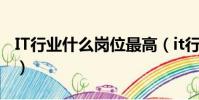 IT行業什么崗位最高(it行業什么崗位最吃香)