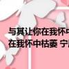 與其讓你在我懷中枯萎是什么歌歌詞是什么意思（與其讓你在我懷中枯萎 寧愿你犯錯后悔）