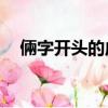 倆字開頭的成語（lia字開頭的成語接龍）