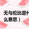 無與倫比是什么意思解釋詞語（無與倫比是什么意思）