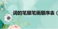 詞的筆順筆畫順序表(詞的筆順)